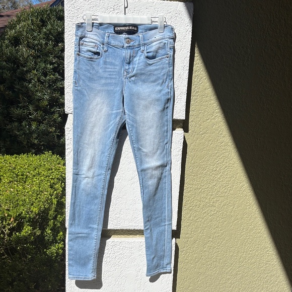 Express Denim - Express Light Blue Women's Leggings Mid Rise Skinny Jeans